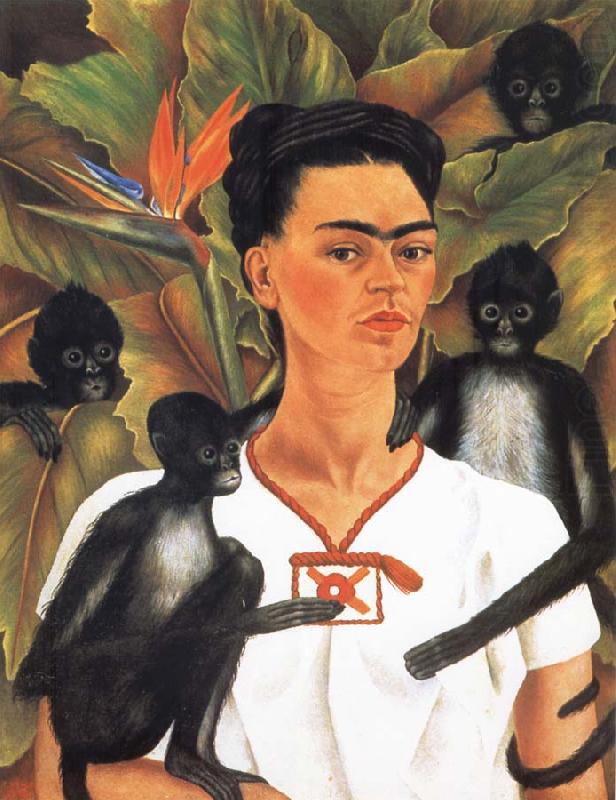 Self-Portrait with Monkeys, Frida Kahlo